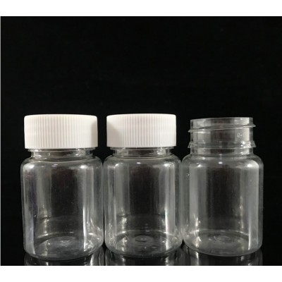 50ml Square Round Pet Bottle With Aluminum Foil Clear Food Grade Capsule Pill Medicine Empty Plastic Pet Bottle 30g